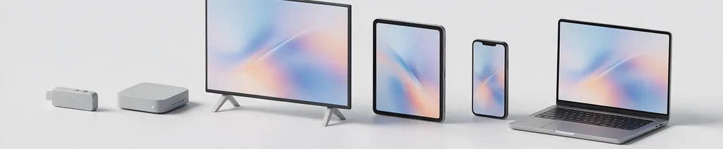The device line-up Xtreme IPTV supports, from streaming sticks to laptops